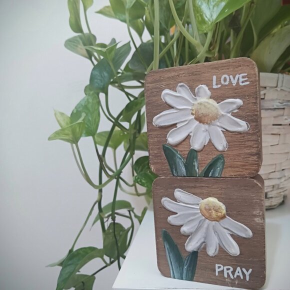 Home Decor Pray + Love Wooden Blocks - Picture 2 of 6